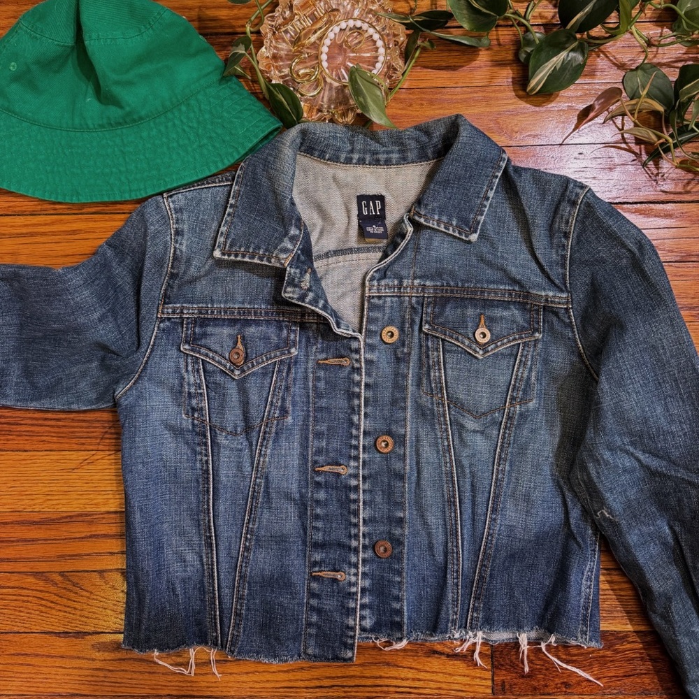 vintage gap crop denim jacket